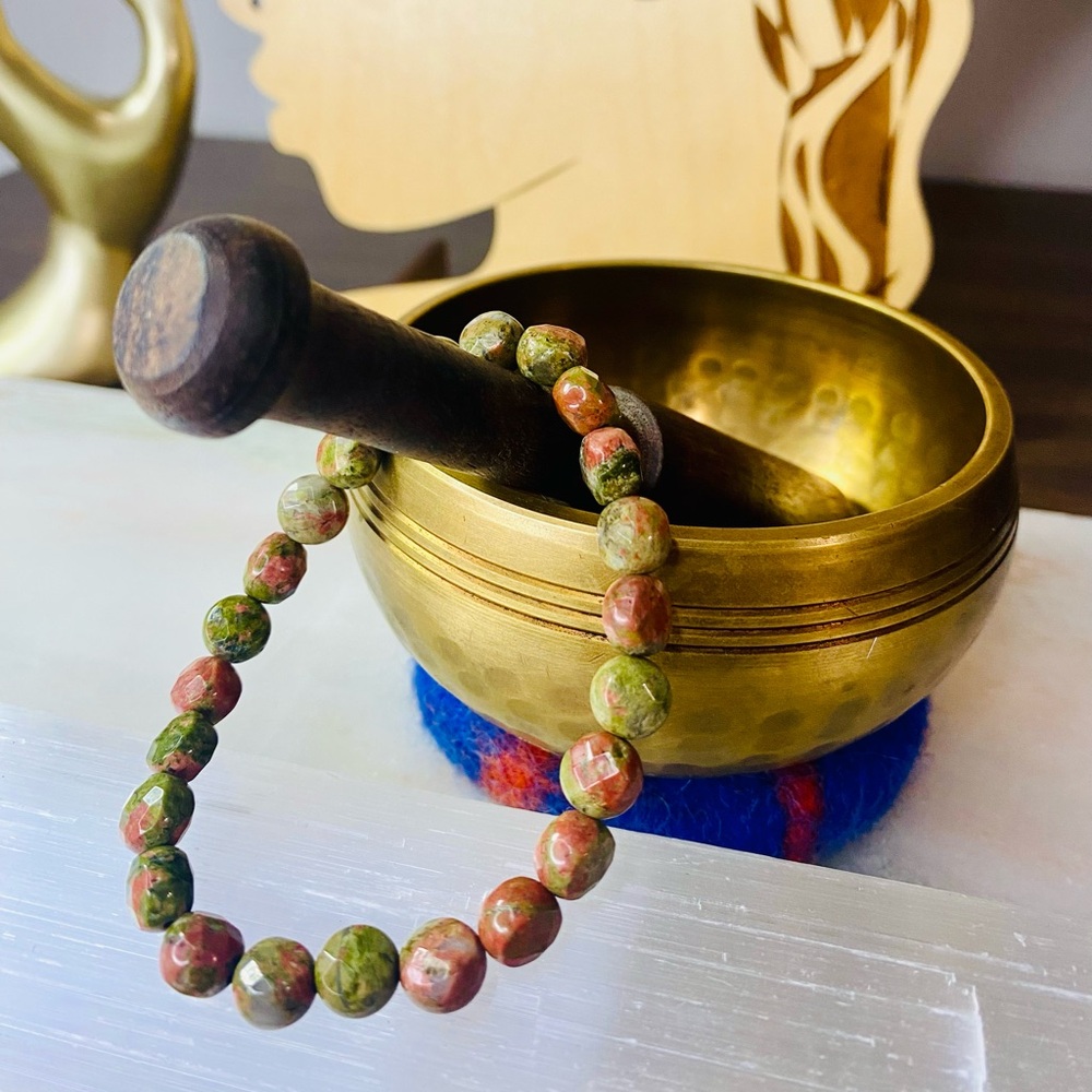 Handmade Faceted Unakite Jasper Self-Love Gemstone Bracelet